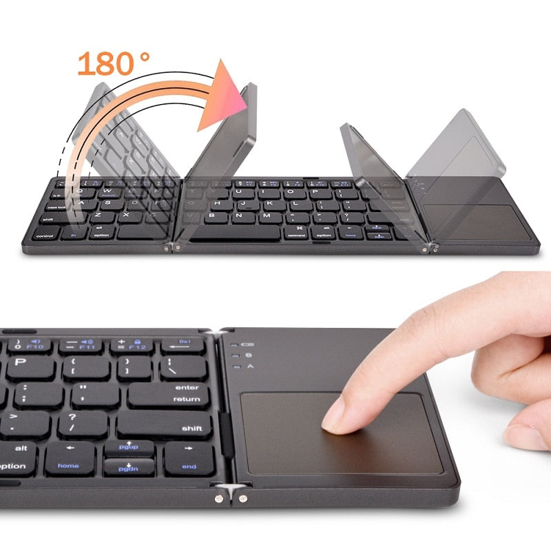 Teclado dobrável sem fio com touchpad